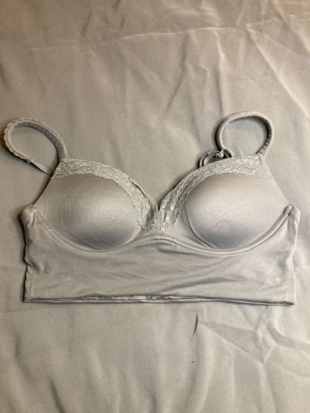 Victoria's Secret Light Gray Wireless Lace Bralette
